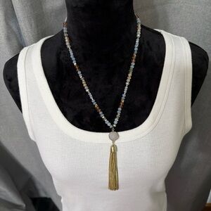 LOFT-Beaded Necklace with Gold Tassel